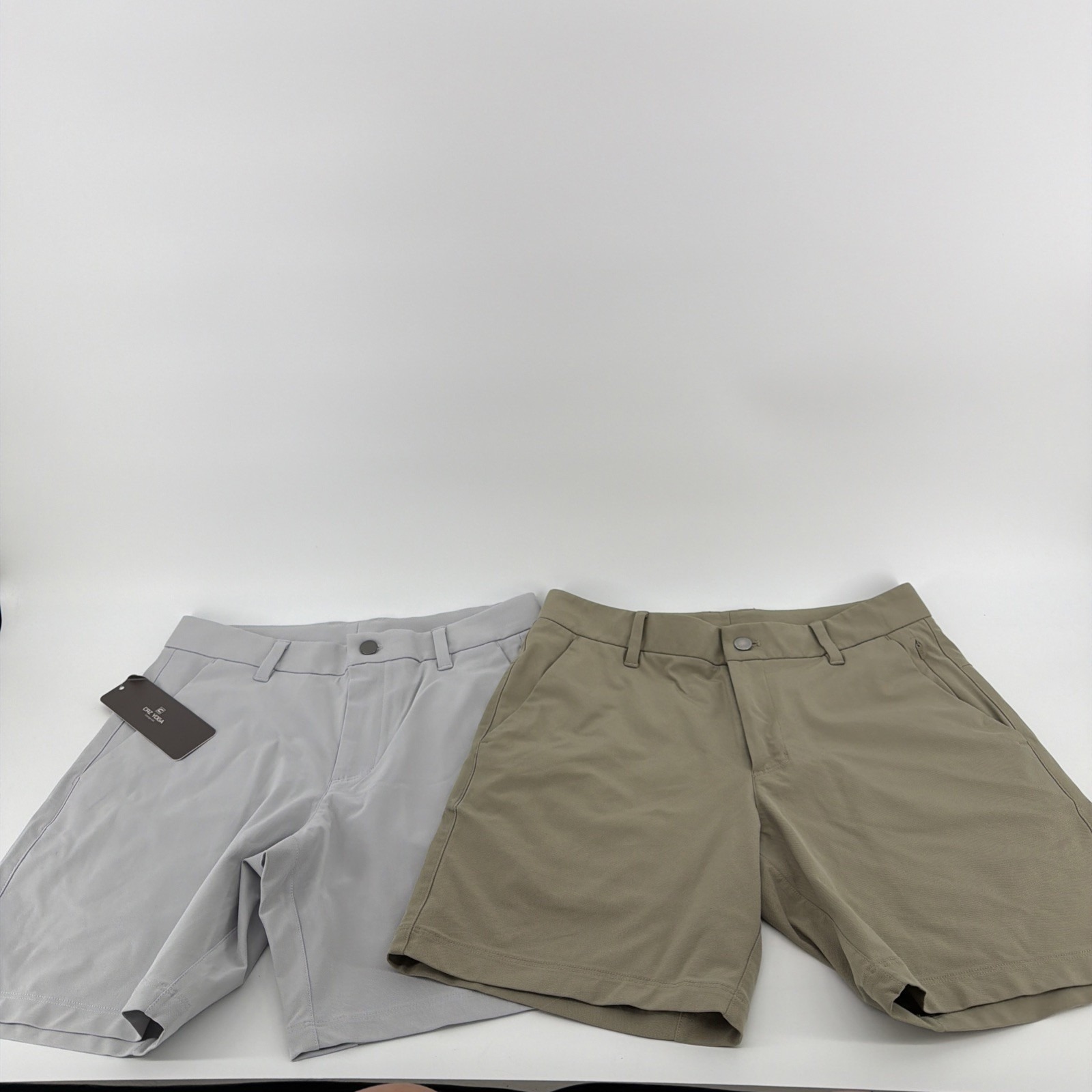 (Crz Yoga Shorts Mens 28w Gray Khaki Golf Athletic Casual Performance Lot Of 2